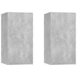 2 Piece TV Cabinet Set Concrete Grey 30,5x30x60 cm Engineered Wood