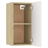 TV Cabinets 2 pcs White and Sonoma Oak 30.5x30x60 cm Engineered Wood - Rear View