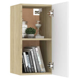 TV Cabinets 2 pcs White and Sonoma Oak 30.5x30x60 cm Engineered Wood - Extra Image