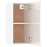 TV Cabinet High Gloss White 30.5x30x60 cm Engineered Wood - 45-Degree Angle