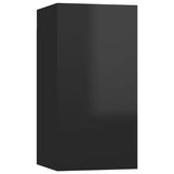 TV Cabinet High Gloss Black 30.5x30x60 cm Engineered Wood - Front View