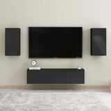 TV Cabinet High Gloss Black 30.5x30x60 cm Engineered Wood - Rear View