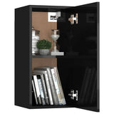TV Cabinet High Gloss Black 30.5x30x60 cm Engineered Wood - Close-Up Angle