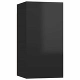 TV Cabinets 2 pcs High Gloss Black 30.5x30x60 cm Engineered Wood - Low Angle