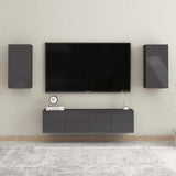 TV Cabinets 2 pcs High Gloss Grey 30.5x30x60 cm Engineered Wood - Rear View