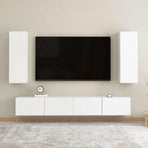 TV Cabinet White 30.5x30x90 cm Engineered Wood