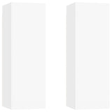 TV Cabinets 2 pcs White 30.5x30x90 cm Engineered Wood - Front View