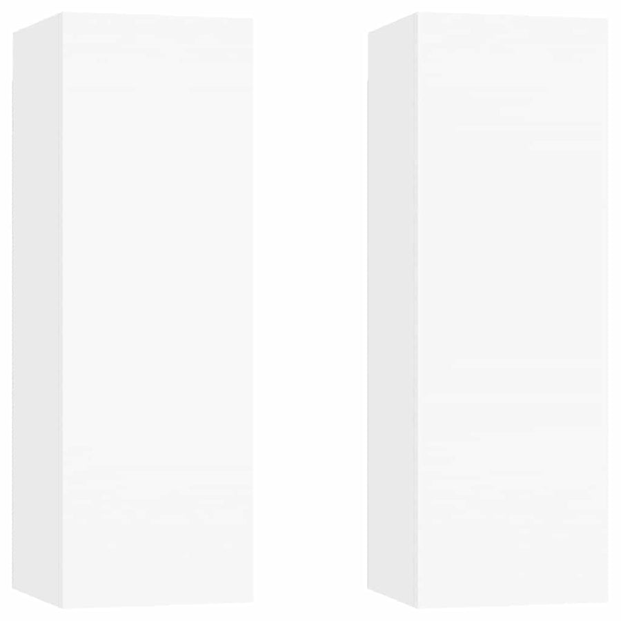 TV Cabinets 2 pcs White 30.5x30x90 cm Engineered Wood