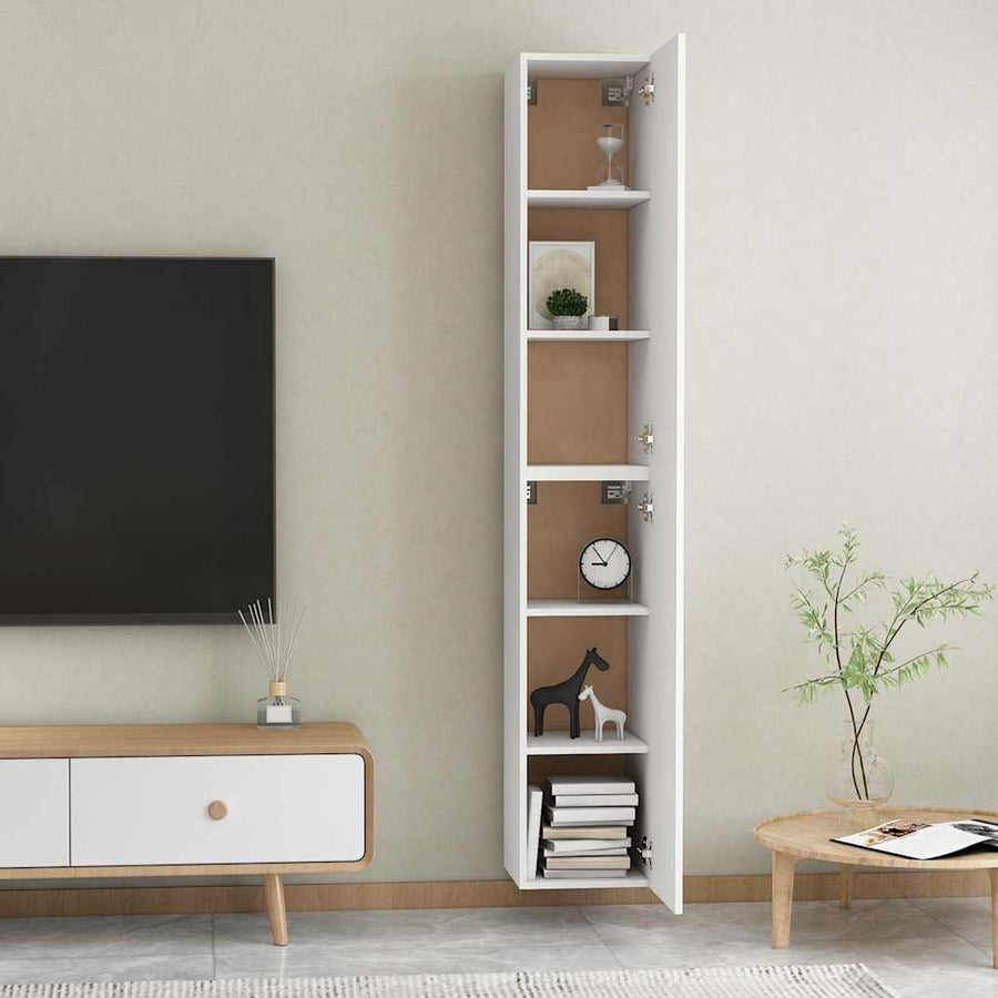 TV Cabinets 2 pcs White 30.5x30x90 cm Engineered Wood