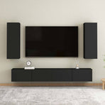 TV Cabinet Black 30.5x30x90 cm Engineered Wood
