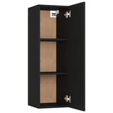 TV Cabinets 2 pcs Black 30.5x30x90 cm Engineered Wood - Rear View