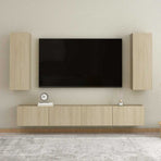 TV Cabinets 2 pcs Sonoma Oak 30.5x30x90 cm Engineered Wood