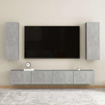 TV Cabinet Concrete Grey 30.5x30x90 cm Engineered Wood