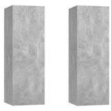TV Cabinets 2 pcs Concrete Grey 30.5x30x90 cm Engineered Wood - Front View