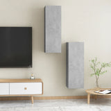 TV Cabinets 2 pcs Concrete Grey 30.5x30x90 cm Engineered Wood - Extra Image