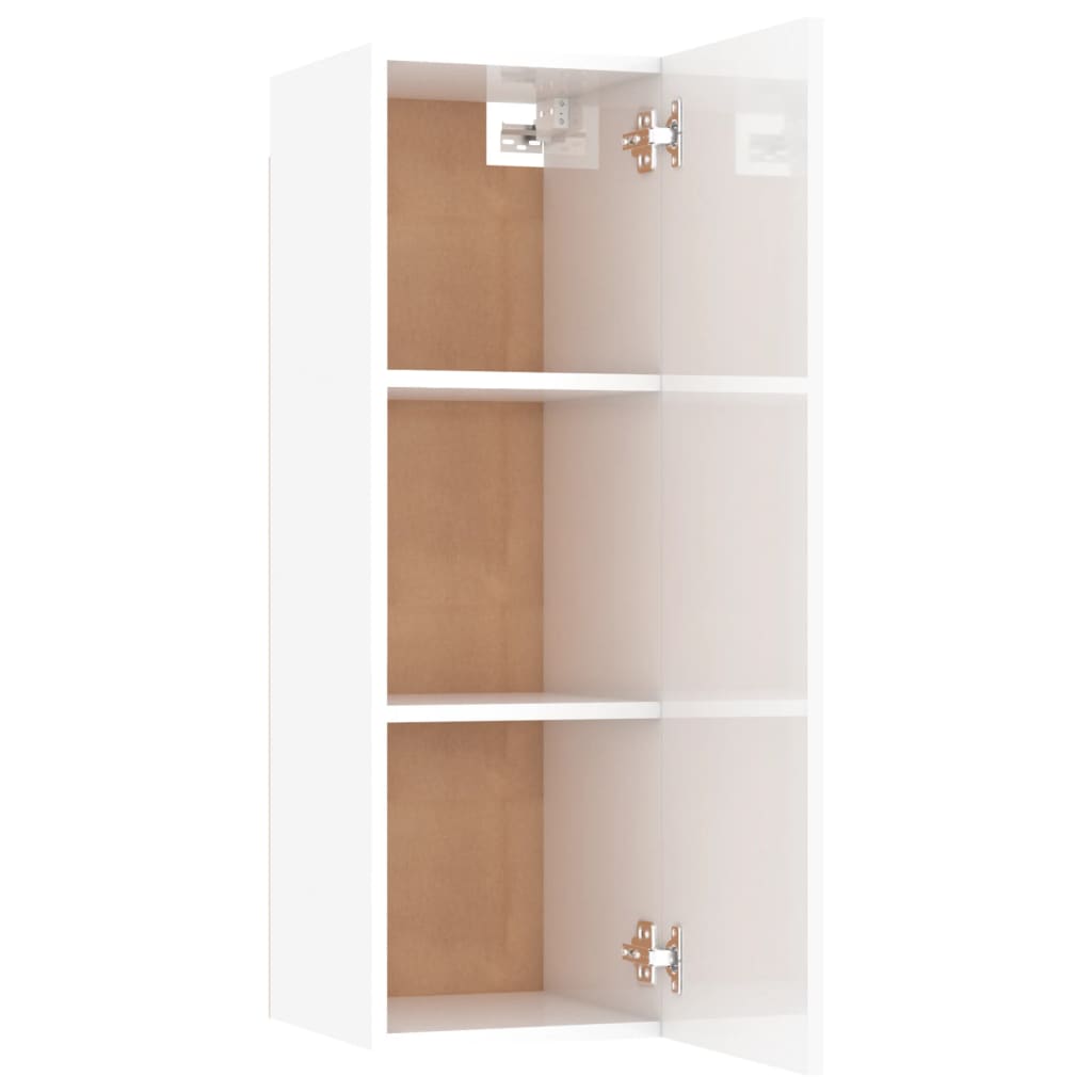 TV Cabinet High Gloss White 30.5x30x90 cm Engineered Wood