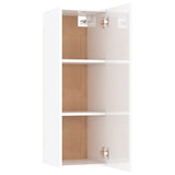 TV Cabinet High Gloss White 30.5x30x90 cm Engineered Wood - 45-Degree Angle