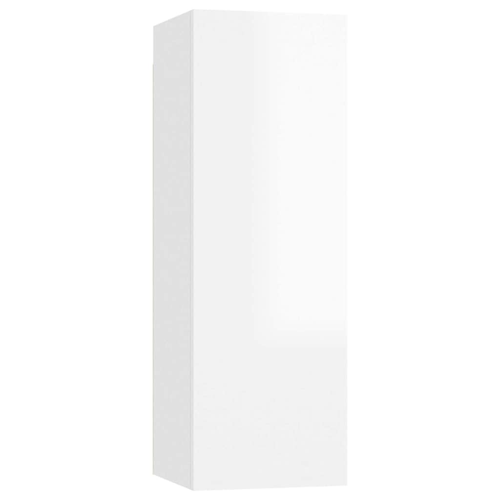 TV Cabinets 2 pcs High Gloss White 30.5x30x90 cm Engineered Wood