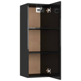 TV Cabinets 2 pcs High Gloss Black 30.5x30x90 cm Engineered Wood - Rear View