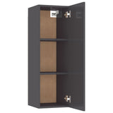 TV Cabinet High Gloss Grey 30.5x30x90 cm Engineered Wood - 45-Degree Angle