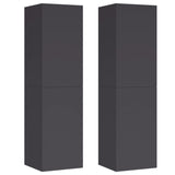 TV Cabinets 2 pcs Grey 30.5x30x110 cm Engineered Wood - Front View