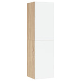 TV Cabinets 2 pcs White and Sonoma Oak 30.5x30x110 cm Engineered Wood - Side View