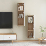 TV Cabinets 2 pcs White and Sonoma Oak 30.5x30x110 cm Engineered Wood - Extra Image
