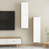 TV Cabinets 2 pcs White and Sonoma Oak 30.5x30x110 cm Engineered Wood - Extra Image