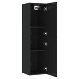 TV Cabinet High Gloss Black 30.5x30x110 cm Engineered Wood - 45-Degree Angle