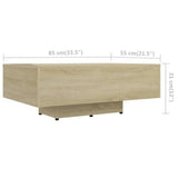 Coffee Table Sonoma Oak 85x55x31 cm Engineered Wood