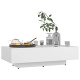 Coffee Table White 100x49.5x31 cm Engineered Wood - 45-Degree Angle