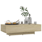 Coffee Table Sonoma Oak 100x49.5x31 cm Engineered Wood - 45-Degree Angle