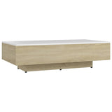 Coffee Table White and Sonoma Oak 100x49.5x31 cm Engineered Wood
