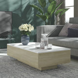 Coffee Table White and Sonoma Oak 100x49.5x31 cm Engineered Wood