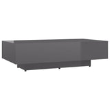 Coffee Table High Gloss Grey 115x60x31 cm Engineered Wood - Front View