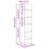 Book Cabinet Grey 40x35x180 cm Engineered Wood