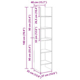 Book Cabinet Sonoma Oak 40x35x180 cm Engineered Wood - Extra Image