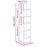 Book Cabinet Concrete Grey 40x35x180 cm Engineered Wood - Extra Image