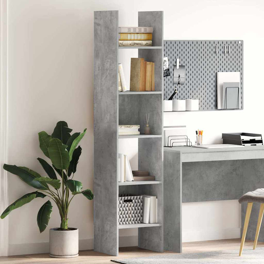 Book Cabinet Concrete Grey 40x35x180 cm Engineered Wood