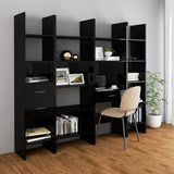 Book Cabinet High Gloss Black 40x35x180 cm Engineered Wood - Rear View