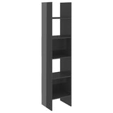 Book Cabinet High Gloss Grey 40x35x180 cm Engineered Wood - Front View