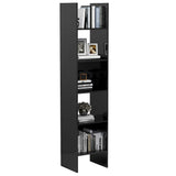 Book Cabinet High Gloss Grey 40x35x180 cm Engineered Wood - 45-Degree Angle