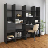 Book Cabinet High Gloss Grey 40x35x180 cm Engineered Wood - Rear View