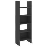 Book Cabinet Grey 60x35x180 cm Engineered Wood - Front View