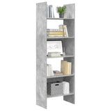 Book Cabinet Concrete Grey 60x35x180 cm Engineered Wood - Top-Down View