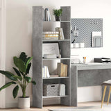 Book Cabinet Concrete Grey 60x35x180 cm Engineered Wood