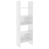 Book Cabinet High Gloss White 60x35x180 cm Engineered Wood - Front View