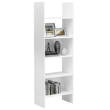 Book Cabinet High Gloss White 60x35x180 cm Engineered Wood - 45-Degree Angle