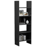 Book Cabinet High Gloss Grey 60x35x180 cm Engineered Wood - 45-Degree Angle