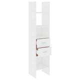 Book Cabinet White 40x35x180 cm Engineered Wood - Side View